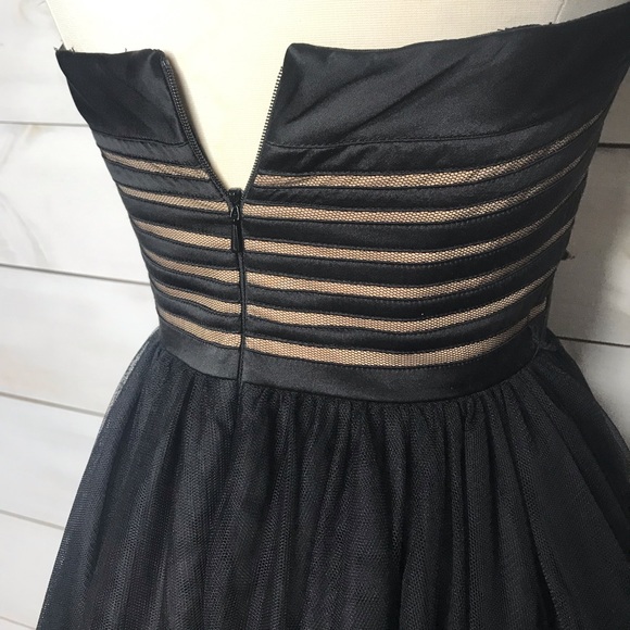 Aidan Mattox | Strapless Black Tulle Formal Dress - Picture 4 of 7